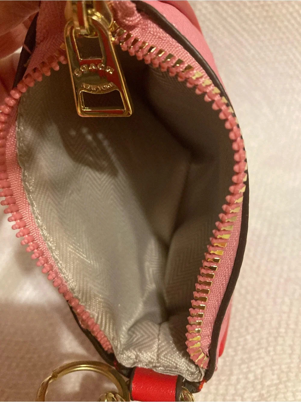 Pink Cherry Print Baby Bag Wristlet with Red Trim